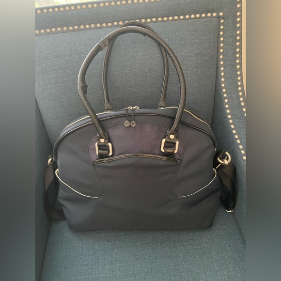 Lululemon Large Vintage Rare Gym/Travel Carry On Tote Shoulder Bag Navy & Silver - Picture 7 of 16